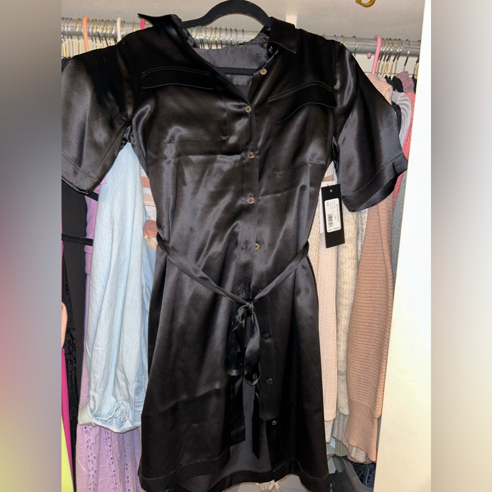100% pure silk black Guess Marciano dress